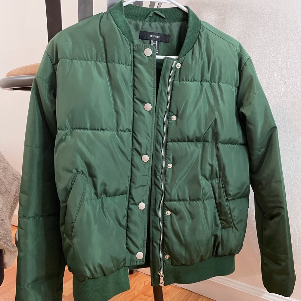 Emerald Green Bomber Jacket